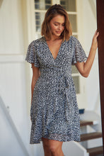 Load image into Gallery viewer, Sabina Chiffon Cross Over Animal Print Dress