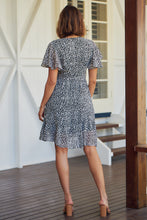 Load image into Gallery viewer, Sabina Chiffon Cross Over Animal Print Dress
