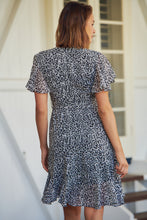 Load image into Gallery viewer, Sabina Chiffon Cross Over Animal Print Dress