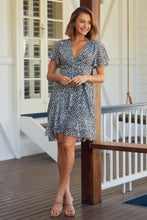 Load image into Gallery viewer, Sabina Chiffon Cross Over Animal Print Dress