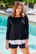 Load image into Gallery viewer, Bronte Long Sleeve Black/White Layered Top