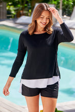 Load image into Gallery viewer, Bronte Long Sleeve Black/White Layered Top