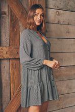 Load image into Gallery viewer, Clementine Long Sleeve Button Shirt Dress