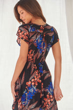 Load image into Gallery viewer, Augustina Black/Red/Royal Blue Floral Button Front Maxi Dress