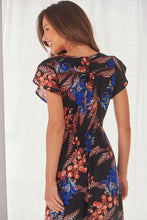 Load image into Gallery viewer, Augustina Black/Red/Royal Blue Floral Button Front Maxi Dress