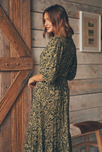 Load image into Gallery viewer, Reid Collared Tie Waist Green Midi Dress