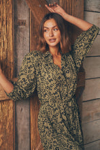 Load image into Gallery viewer, Reid Collared Tie Waist Green Midi Dress