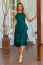 Load image into Gallery viewer, Dawn Emerald Sleeveless Evening Dress