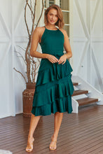 Load image into Gallery viewer, Dawn Emerald Sleeveless Evening Dress