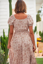 Load image into Gallery viewer, Sunny Pink Floral Print Tiered Midi Dress