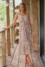 Load image into Gallery viewer, Mallory Tan Animal Print Maxi Dress