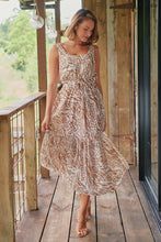 Load image into Gallery viewer, Mallory Tan Animal Print Maxi Dress