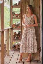 Load image into Gallery viewer, Mallory Tan Animal Print Maxi Dress