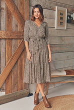Load image into Gallery viewer, Luciana 1/2 Sleeve Coffee Print Tiered Dress