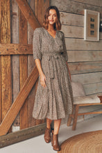Load image into Gallery viewer, Luciana 1/2 Sleeve Coffee Print Tiered Dress