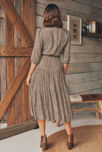 Load image into Gallery viewer, Luciana 1/2 Sleeve Coffee Print Tiered Dress