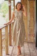 Load image into Gallery viewer, Jacinta Sleeveless Light Khaki Animal Printed Midi Dress