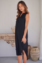 Load image into Gallery viewer, Xenia Black Plain Pocket Front Dress
