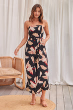 Load image into Gallery viewer, Charlotte Strapless Black/Beige/Red Jumpsuit