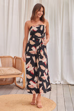 Load image into Gallery viewer, Charlotte Strapless Black/Beige/Red Jumpsuit