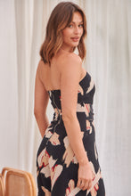 Load image into Gallery viewer, Charlotte Strapless Black/Beige/Red Jumpsuit