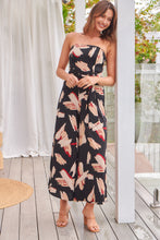 Load image into Gallery viewer, Charlotte Strapless Black/Beige/Red Jumpsuit