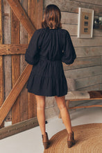 Load image into Gallery viewer, Chicago Long Sleeve Button Front Black Dress