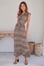 Load image into Gallery viewer, Trissa Animal Light Beige Print Maxi Dress