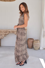 Load image into Gallery viewer, Trissa Animal Light Beige Print Maxi Dress