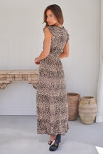 Load image into Gallery viewer, Trissa Animal Light Beige Print Maxi Dress