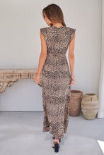 Load image into Gallery viewer, Trissa Animal Light Beige Print Maxi Dress