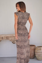 Load image into Gallery viewer, Trissa Animal Light Beige Print Maxi Dress