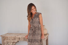 Load image into Gallery viewer, Trissa Animal Light Beige Print Maxi Dress