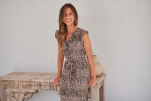 Load image into Gallery viewer, Trissa Animal Light Beige Print Maxi Dress
