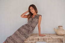 Load image into Gallery viewer, Trissa Animal Light Beige Print Maxi Dress
