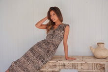 Load image into Gallery viewer, Trissa Animal Light Beige Print Maxi Dress