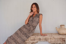 Load image into Gallery viewer, Trissa Animal Light Beige Print Maxi Dress