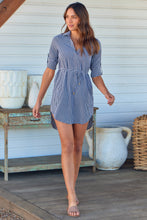 Load image into Gallery viewer, Siara Black Gingham Long Sleeve Shirt Dress