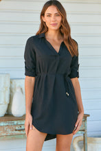 Load image into Gallery viewer, Squire Black Long Sleeve Shirt Dress