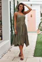 Load image into Gallery viewer, Paula Tiered Khaki Maxi Dress