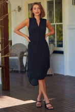 Load image into Gallery viewer, Xenia Black Print Pocket Front Dress