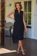 Load image into Gallery viewer, Xenia Black Print Pocket Front Dress