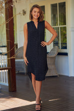 Load image into Gallery viewer, Xenia Black Print Pocket Front Dress