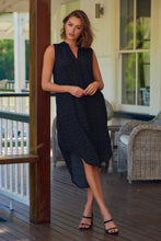 Load image into Gallery viewer, Xenia Black Print Pocket Front Dress