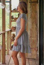 Load image into Gallery viewer, Violetta Navy/White Check Button Front Dress