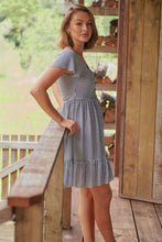 Load image into Gallery viewer, Violetta Navy/White Check Button Front Dress