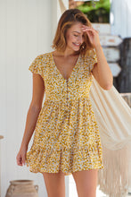 Load image into Gallery viewer, Monique Button Front Yellow Daisy Dress
