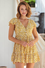 Load image into Gallery viewer, Monique Button Front Yellow Daisy Dress