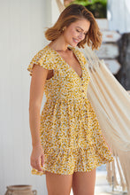 Load image into Gallery viewer, Monique Button Front Yellow Daisy Dress