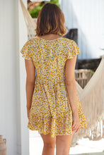 Load image into Gallery viewer, Monique Button Front Yellow Daisy Dress